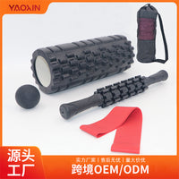 Muscle Relaxation Foam Roller Set with Massage Stick and Myofascial Release Balls for Pilates and Yoga