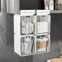 Bathroom Mirror Cabinet Organizer for Cosmetics and Cotton Swabs