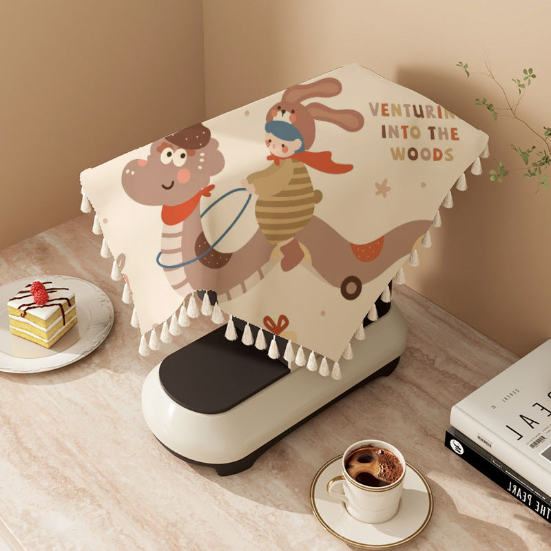 Creative Cartoon Coffee Machine Dust Cover Refrigerator Air Fryer Dust Cloth