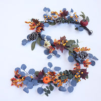 1.8m Artificial Thanksgiving Pumpkin Berry Maple Leaf Garland for Harvest Festival & Christmas Decor
