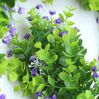 Artificial Eucalyptus Garland with Gypsophila for Home Decor and Pipe Concealment
