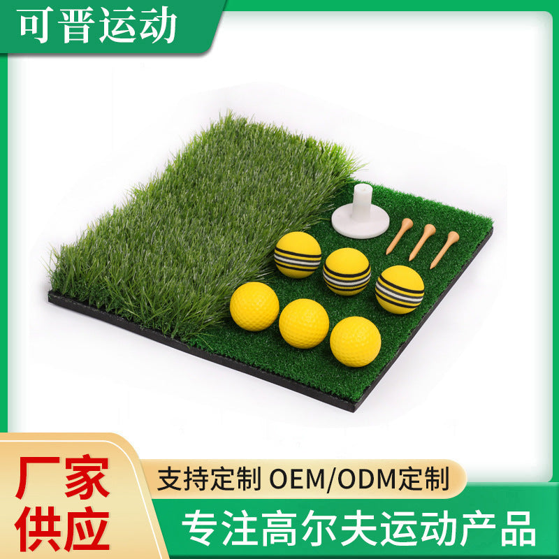 Dual-Color Golf Putting & Hitting Mat for Swing Practice