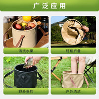 Portable Folding Water Bucket for Camping Fishing and Outdoor Activities, Large Capacity PVC Storage Container