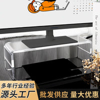 Acrylic U-Shaped Monitor Stand Riser Clear Desktop Organizer Shelf