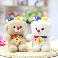 Christmas Clown Bear Plush Toy with Santa Hat - 15cm Teddy Bear Doll