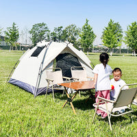 Pop-Up 3-4 Person Camping Tent with Two Doors and Two Windows, Waterproof for Outdoor Park and Camping