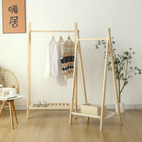Solid Wood Entryway Hall Tree with Shoe Rack and Coat Hooks