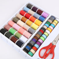 Sewing Machine Thread Kit with 64 Spools and Storage Box, Multicolor Household Sewing Set