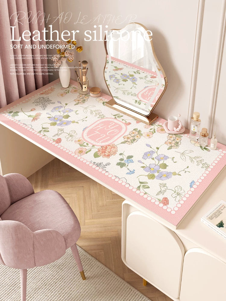 Waterproof Oil-Proof PVC Dressing Table Mat Cuttable Desk Protector