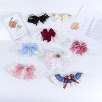 Pet Cat Dog Lace Bowknot Flower Pearl Saliva Towel Collar