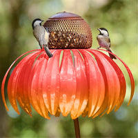 Hummingbird Feeder Outdoor Garden Flower Bird Feeder Metal Nectar Dispenser for Wild Birds
