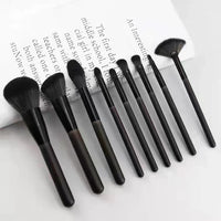 9-14 Pcs Black Grape Makeup Brush Set with Bag/Holder for Powder, Contour, Eyeshadow, Highlight