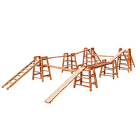 Outdoor Carbonized Climbing Frame for Kids, DIY Kindergarten Sensory Training Equipment, Physical Fitness Combination Balance Training