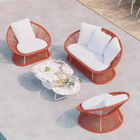 Outdoor Wicker Sofa Set Aluminum Alloy Frame Weatherproof Patio Garden Furniture