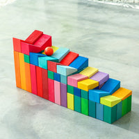 Rainbow Pyramid Stacking Blocks Montessori Educational Toy for Kids