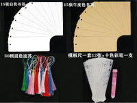 DIY Blank Bookmark Kit with Tassels for Students, Paper Craft for Hand-Painted Word Cards