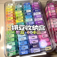 Perler Bead Storage Box with Small Containers and Color Labels for DIY Crafts