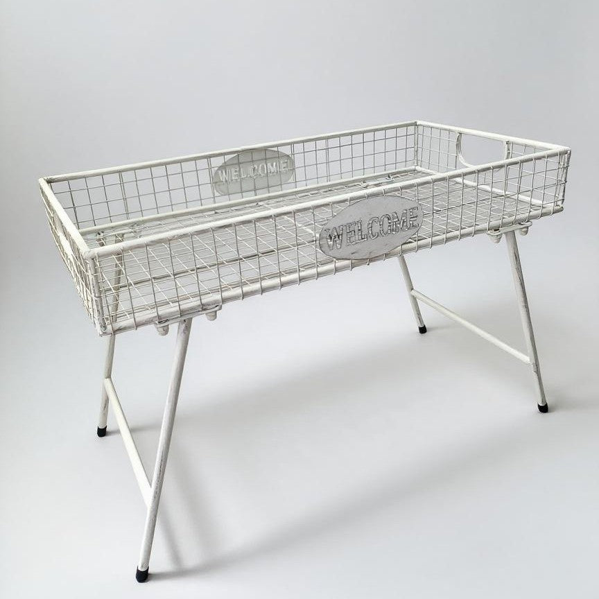 Rectangular Iron Art Floor-Standing Plant Stand for Courtyard Balcony