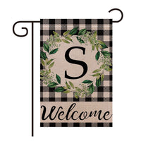 Classic Alphabet Spring Summer Garden Flag Linen Double-Sided Printed Outdoor Garden Banner Customizable