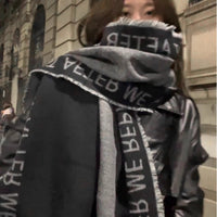 Japanese Style Dark Academia Scarf Shawl for Winter
