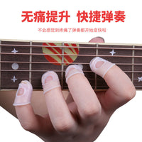 Guitar Silicone Fingertip Protectors for Left Hand, Wear-Resistant Anti-Slip Finger Guards for Playing Instruments