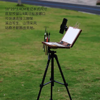 Black Walnut Foldable Wooden Palette for Outdoor Sketching Oil Watercolor Painting