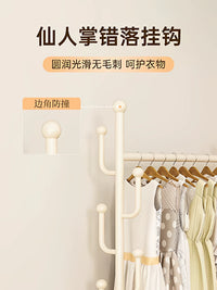 Mobile Garment Rack with Storage Cabinet and Hooks, Heavy-Duty Clothes Organizer for Bedroom Living Room Balcony