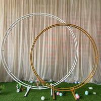 Large Iron Round Arch Wedding Backdrop Stand for Outdoor Lawn Events and Balloon Decor