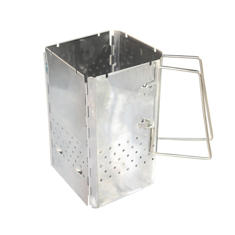 New Outdoor BBQ Fire Pit Camping Charcoal Portable Heating Grill Stainless Steel Folding Fire Starter Bucket