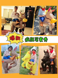 Inflatable Unicorn Horse Riding Costume for Adults and Kids