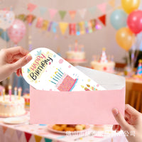 New Birthday Card Creative Folding English Happy Birthday Card Children's Birthday Gift Blessing Message Card