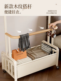 Wooden Freestanding Garment Rack with Shelf for Bedroom and Entryway