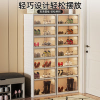 Foldable Clear Shoe Storage Box with Lid - Stackable & Easy Assembly for Home Organization