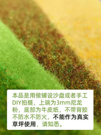 Miniature Artificial Grass Mat for DIY Model Scenery, Train Layouts, and Photography Backdrops