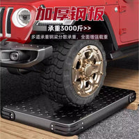 Foldable Steel Plate Platform Cart with Silent Wheels for Warehouse and Moving