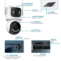 iCSee Dual Lens Solar Powered 4G Outdoor Security Camera with Remote Monitoring