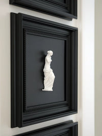 Mid-Century Relief Sculpture Wall Art with French Plaster Frame