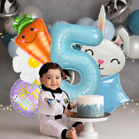 Easter Bunny Carrot Aluminum Film Balloon Set for Holiday Decoration and Photo Props