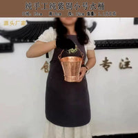 Handmade Pure Copper Ice Bucket with Handle for Beer and Fruit