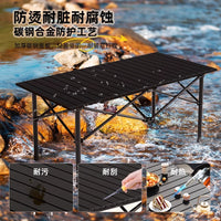 Portable Aluminum Roll-Up Camping Table with Chairs Set for Outdoor Picnic BBQ