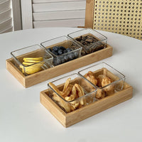 Divided Glass Serving Dish for Snacks, Fruits, Nuts, and Candies
