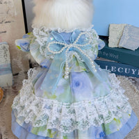 Pet Princess Dress Blue Tulle Skirt for Cats and Dogs