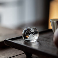 Glass Moon Rabbit Lid Holder Tea Pet for Gaiwan Teapot