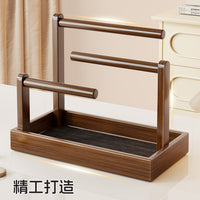 Wooden Jewelry Organizer Stand for Dresser, Large Capacity Hair Accessories Storage Rack, Desktop Necklace Display Holder