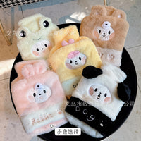Cartoon Plush Hot Water Bottle with Hand Pocket, Thickened Explosion-Proof PVC, Detachable Washable