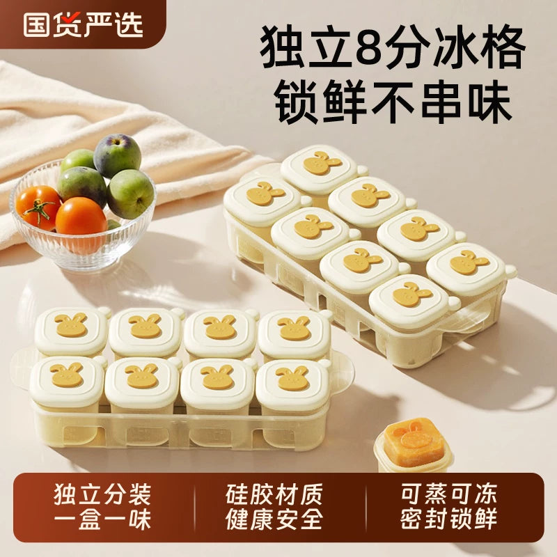 Baby Food Freezer Tray Mold, Food-Grade Silicone Storage Container for Purees and Solids, Steamer Safe, Individual Portions