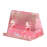 Creative Quicksand Liquid Flowing Phone Stand with Cartoon Figurine Ornament