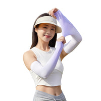 UPF 50+ Ice Silk Sun Protection Arm Sleeves for Driving and Cycling