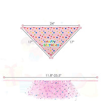 Pet Birthday Crown, Tutu Dress, and Bandana Set for Female Dogs