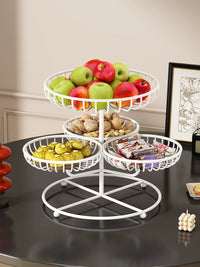 Rotating Multi-Layer Fruit Plate for Living Room Coffee Table, High-End Snack Candy Basket
